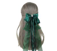 Bandeaux for cheveux for femmes Accessoires Lolita Noeuds de cheveux Femmes Grands noeuds Barrette avec longue queue Ruban Noeud Coiffes for Filles Fête(Dark Green)