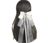 Bandeaux for cheveux for femmes Accessoires Lolita Noeuds de cheveux Femmes Grands noeuds Barrette avec longue queue Ruban Noeud Coiffes for Filles Fête(Beige)