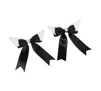 Bandeaux for cheveux for femmes, ailes d'ange, pinces à cheveux, nœud papillon, barrette à ailes blanches, accessoires décoratifs for cheveux for femmes, fête costumée(White Black)