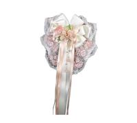 Bandeaux for cheveux for femmes Gros nœuds de cheveux for femmes Barrettes à nœuds superposés rouges avec glands Accessoires de cheveux de style coréen for la fête des filles(Pink and Beige)