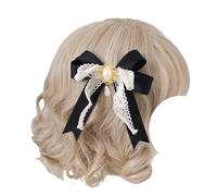 Bandeaux for cheveux for femmes, pinces à cheveux à gros nœud, Barrette à bec de canard, coiffure Lolita, accessoires for cheveux for femmes, cadeaux de robe(Black)