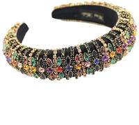 Bandeaux for femmes, magnifiques bandeaux baroques rembourrés à strass scintillants for femmes, bandeaux entièrement en cristal, larges bandeaux for cheveux, accessoires for cheveux