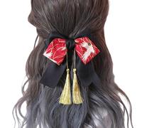 Bandeaux for femmes, pinces à cheveux japonaises, ruban Vintage, Barrette à nœud papillon, accessoires for cheveux Lolita(Red Black)