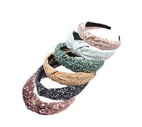 Bandeaux imprimés bohème, extensibles et anti-humidité - Torsadés - Vintage - Accessoires pour cheveux mignons pour femme - Fleurs (ArchSmalFlower6)