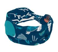 Bandeaux larges antidérapants pour femme, bandeau d'entraînement en forme de pieuvre, poisson profond, bandeau élastique pour cheveux, bandeau de sueur, yoga, bandeau noué pour fille et femme