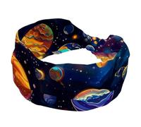 Bandeaux larges élastiques pour femme, système solaire, galaxie, astronomie, univers pour le yoga, l'entraînement, le lavage du visage et le maquillage