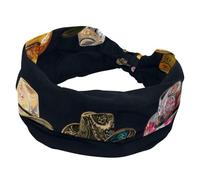 Bandeaux larges et élastiques rétro colorés pour femme, chapeau de cowboy de la collection Western pour le yoga, l'entraînement, le lavage du visage et le maquillage