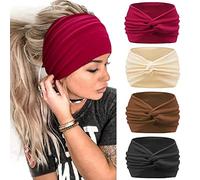 Bandeaux larges pour cheveux de femme, bandeaux de cheveux doux pour femmes, bandeau de yoga pour femme, bandeau élastique noué, bandeau noué pour adultes, écharpe de cheveux, accessoires de cheveux