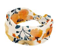 Bandeaux larges pour femme, bandeau doux, turban antidérapant, fleur jaune avec feuilles vertes, bandeau élastique pour la transpiration, le yoga, l'entraînement, le yoga