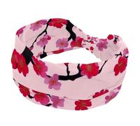 Bandeaux larges pour femme, turban épais, extensible, antidérapant, pour entraînement, soins de la peau, usage quotidien, fleurs de cerisier du Japon rose rouge