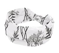 Bandeaux larges pour femme, turban épais, extensible, antidérapant, pour entraînement, soins de la peau, usage quotidien, fleurs sauvages des prés et feuilles d'arbre