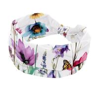 Bandeaux larges pour femme, turban épais, extensible, antidérapant, pour entraînement, soins de la peau, usage quotidien, fleurs des prés, papillon, libellule