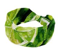 Bandeaux larges pour femme, vert art, citron, tranche d'agrumes, bandeau de sport, accessoires pour cheveux, pour yoga, course à pied, vie quotidienne