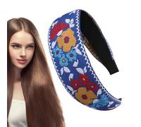 Bandeaux larges pour femmes, bandeaux bohèmes pour femmes, bandeaux de cheveux brodés Boho pour cheveux pour femmes, cheveux vintage pour filles, couvre-chef à porter les jours, la plupart des