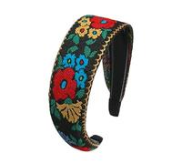 Bandeaux larges pour femmes, bandeaux bohémiens pour femmes | Bandeaux en tissu brodés à fleurs pour femme - Style ethnique vintage - Accessoires de cheveux pour filles pour la plupart des coiffures
