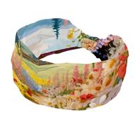 Bandeaux larges pour femmes, bandeaux de sport antidérapants pour cheveux, motif floral et lumière du soleil, beau paysage, bandeau large tendance pour yoga, entraînement, quotidien