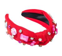 Bandeaux noués pour femmes, bandeaux ornés de strass, bandeau nœud avec breloque sucette, bandeaux tendance pour femme, joli nœud en strass, bandeau à breloques sucettes