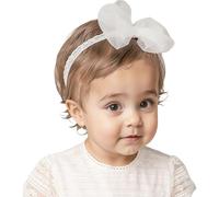 Bandeaux pour bébé fille adorables nœuds doux en dentelle blanche pour nouveau-nés nourrissons tout-petits et enfants convient aux enfants de 3 à 12 mois.