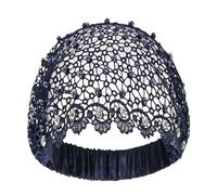 Bandeaux pour cheveux en dentelle - Motif perforé vintage élastique avec strass - Bandeaux décoratifs en dentelle large - Pour les sorties quotidiennes et les fêtes ainsi que les rendez-vous et les