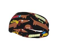 Bandeaux pour cheveux imprimés teckels « J’aime mon chien » pour hommes et femmes, bandeau de course, bandeau anti-transpiration pour la salle de sport