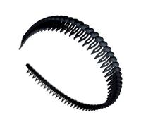 Bandeaux pour femme avec peigne à dents longues pour une prise en main antidérapante Uni Serre-tête fin Noir