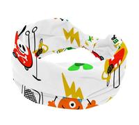 Bandeaux pour femme, bandeau d'entraînement de yoga, motif monstres colorés dessinés à la main, bandeau élastique pour cheveux, bandeau turban tendance