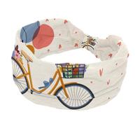Bandeaux pour femme, large bandeau, vintage, Let's Go for a Ride Bicycle Floral Twist noué, yoga, entraînement, bandeau élastique doux, accessoires pour cheveux tendance