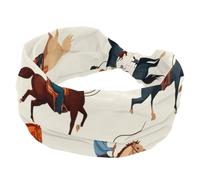 Bandeaux pour femme, large turban rétro, occidental, chevaux sauvages pour hommes, cow-boys antidérapants, élastique pour la sueur, le yoga, l'entraînement, bandeau doux pour cheveux