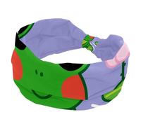 Bandeaux pour femme, motif grenouille de dessin animé, lotus, violet, large bandeau, bandeau élastique croisé, turban pour le sport, l'entraînement