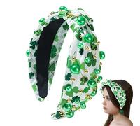 Bandeaux pour femme St. Patrick, bandeau trèfle noué, bandeau pour la Saint-Patrick, bandeau vert trèfle orné de strass en cristal pour accessoires de cheveux