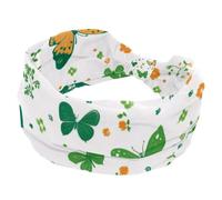 Bandeaux pour femme, turban large à motif de papillon vert et fleur, bandeau antidérapant, élastique pour la sueur, le yoga, l'entraînement, le yoga