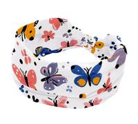 Bandeaux pour femmes, accessoires pour cheveux doux, papillon coloré avec fleur, bandeau élastique, large bandeau, évacuation de la transpiration, pour entraînement, Yaga, course à pied, randonnée