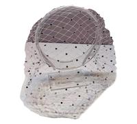 Bandeaux pour femmes et filles - Turban large uni - Bandeau tendance avec voile et strass - Serre-tête en maille - Pour thé et fête
