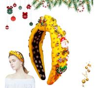 Bandeaux pour femmes noués, bandeau bonhomme en d'épice - Bande de cheveux de vacances de Noël en d’épice,Accessoires élastiques pour cheveux du père noël, bandeau décorations de noël pour femmes et f