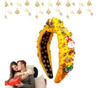 Bandeaux pour femmes noués, bandeau bonhomme en d'épice - Bande de cheveux de vacances de Noël en d’épice - Accessoires pour cheveux de filles, bandeau en strass, décorations de noël pour femmes et fi