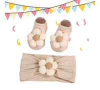 Bandeaux pour filles, bandeaux antidérapants - Ensemble de chaussettes florales - Pour, filles, marche, séance photo, baptême, vacances, maison, extérieur, anniversaire, cérémonie au