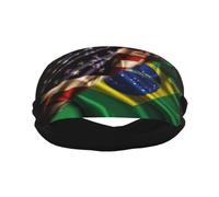 Bandeaux pour hommes Vintage Brésil Drapeau brésilien Entraînement Sport Bandeaux pour hommes Absorbé Bandeau Mode Large Bandeau pour la course à pied Basketball Football Cyclisme Tennis