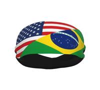 Bandeaux pour hommes Vintage Brésil Drapeau brésilien Entraînement Sport Bandeaux pour hommes Absorbé Bandeau Mode Large Bandeau pour la course à pied Basketball Football Cyclisme Tennis