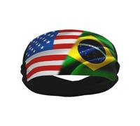 Bandeaux pour hommes Vintage Brésil Drapeau brésilien Entraînement Sport Bandeaux pour hommes Absorbé Bandeau Mode Large Bandeau pour la course à pied Basketball Football Cyclisme Tennis