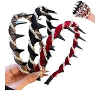 Bandeaux rétro en perles artificielles Cranium haut Cranium pour femme Antidérapant Portable dans les deux sens Créer du volume sans effort pour fête, mariage, maison (couleur 3 cps-e)