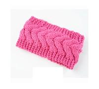 Bandeaux tricotés Hiver Plus Chaud Crochet Large Bandeau Turban for Les Femmes Bandana Cheveux Chapeaux Accessoires pour Cheveux de Femme(Pink)