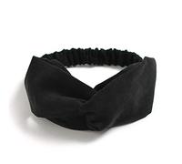 Bandeaux Vintage Accessoires pour Cheveux rétro pour Femmes et Filles Bandeau de Sport Bandeau élastique Large pour Femmes Bandeau d'entraînement de Yoga Accessoires pour Cheveux élastiques Noir