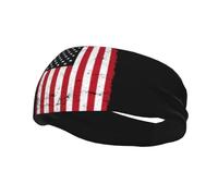 Bandeaux Vintage drapeau américain bandeau pour femmes hommes-Yoga bandeau de sueur élastique larges bandes de cheveux pour le sport Fitness