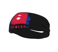 Bandeaux Vintage drapeau népalais bandeau pour femmes hommes-Yoga bandeau de sueur élastique larges bandes de cheveux pour le sport Fitness