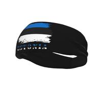 Bandeaux Vintage Estonie Drapeau Estonien Bandeau Anti-transpiration pour Femmes Hommes-Yoga Bande de Sueur Élastique Large Bandes de Cheveux pour Le Sport Fitness, Noir