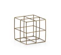 BANDEJA 40X40X7 MADERA/METAL DORADO ANTIQUE