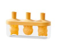 Bandeja Para Helados | Molde De Hielo En Forma De Gato Avec 3 Cavidades Y Palos | Bandejas Reutilizables Postres Cremosos | Molde Helado Silicón Gato Reutilizable Yogurt Niños Postre Pastel Fiesta