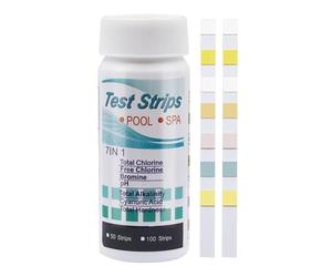 Bandelette de Test pour Eau de Piscine,Kit D'analyse Rapide Pour Bassin 100 Pièces - Set de Multifonctionnel à Résultats Immédiats pour Bassin, Eau Douce, Eau Salée et Spa