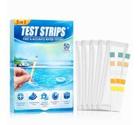 Bandelette Piscine 5 en 1, pH, Chlore/Brome, acide cyanurique, Alcalinité | Pour piscine et spa, contrôle précis de 5 valeurs, lecture rapide des couleurs, dosage bien réglé, eau claire, 50 bandelettes
