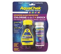AquaChek Bandelettes d'analyse piscine Chlorine 4 en 1 + Shock - 50 chlore et 10 shock